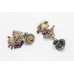 Earrings double jhumki silver 925 sterling dangle gold rhodium zircon stone B907